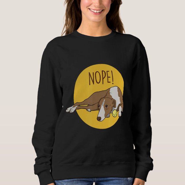 Nej! Lazy Italienska Greyhound Hund Rädding Greyho T Shirt (Framsida)