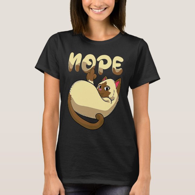 Nej Mellanfinger Katt T Shirt (Framsida)