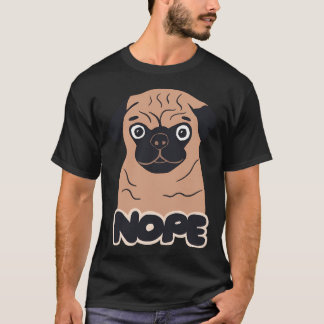 Nej mops hund teckning t shirt