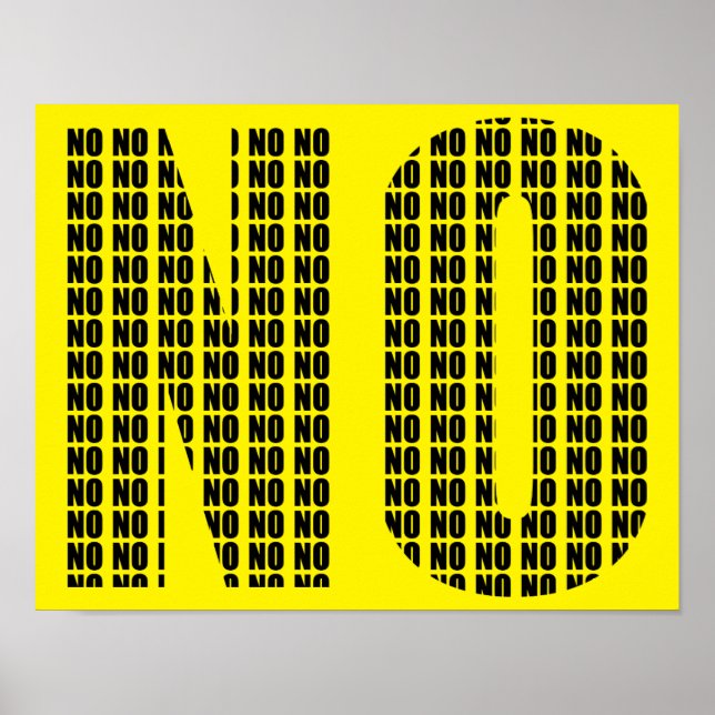 Nej Nej Roligt Affischskylt Poster (Framsidan)