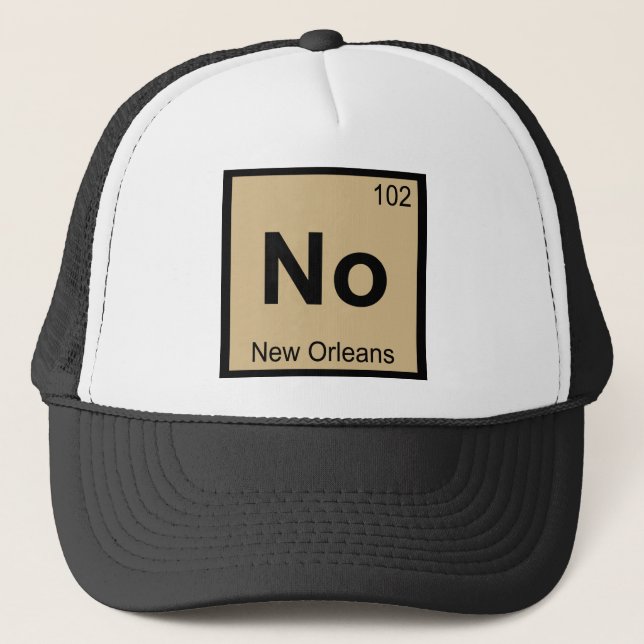 Nej - New Orleans Chemistry Periodic Bord Symbol Keps (Framsida)