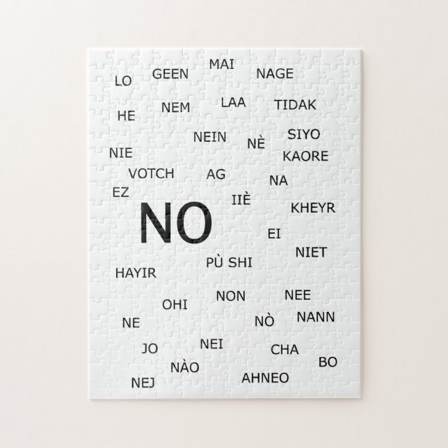 " NEJ " på olika språk Pussel (Vertikal)