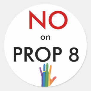 Nej på Prop 8 Runt Klistermärke