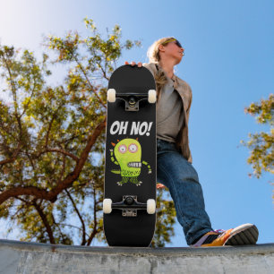 NEJ! PANIC GRÖNT MONSTER FUNNY Skateboard