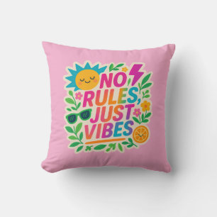 Nej Regler Just Vibes - Neon Gradient Kawaii-Punk  Kudde