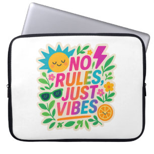 Nej Regler Just Vibes - Neon Gradient Kawaii-Punk  Laptop Fodral