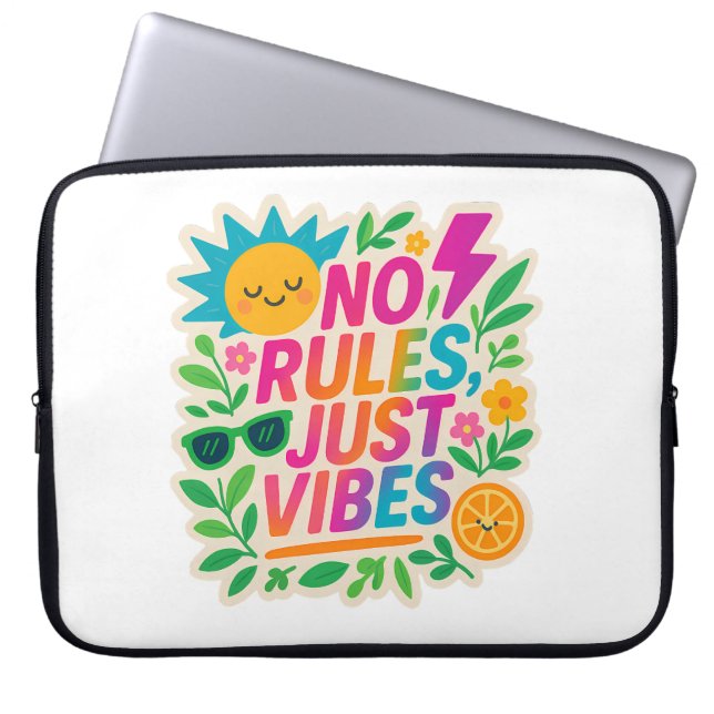 Nej Regler Just Vibes - Neon Gradient Kawaii-Punk  Laptop Fodral (Framsidan)