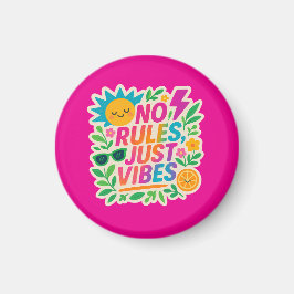 Nej Regler Just Vibes - Neon Gradient Kawaii-Punk Magnet