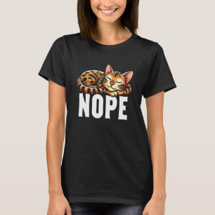 Nej Sömnig Katt Lurade Roligt Kattälskare Talesätt T Shirt