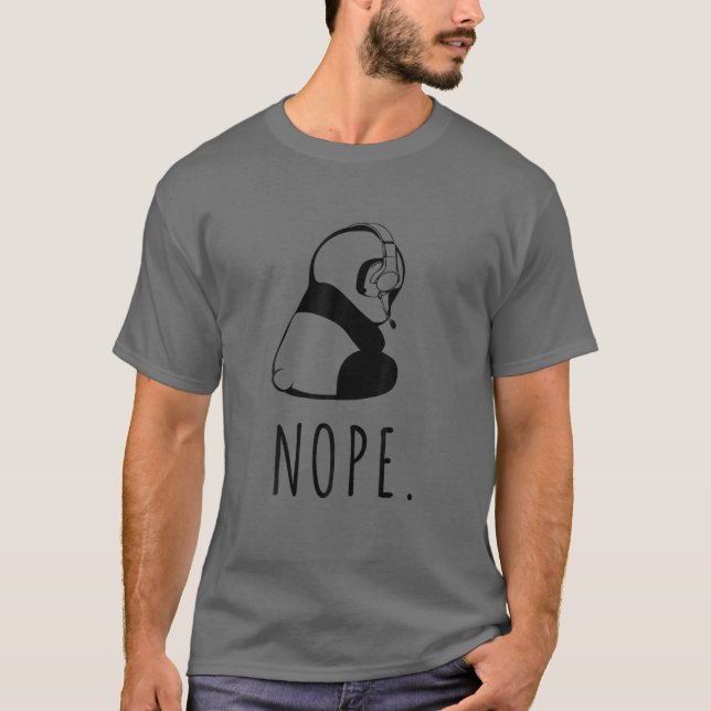 Nej. Spelande Panda Nope. För introducerad T Shirt (Framsida)
