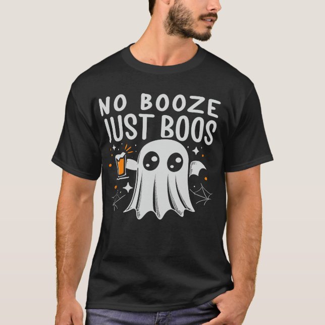 Nej Sprit, bara Boos Halloween T-Shirt (Framsida)