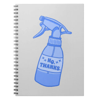 Nej tack. Sprayflaska Sassy humor Anteckningsbok