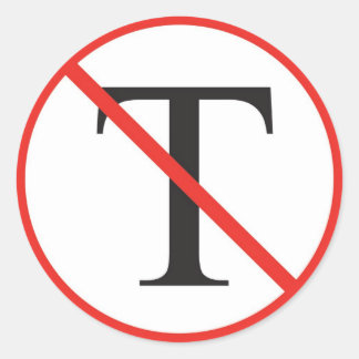 Nej Tea Party Sticker Runt Klistermärke