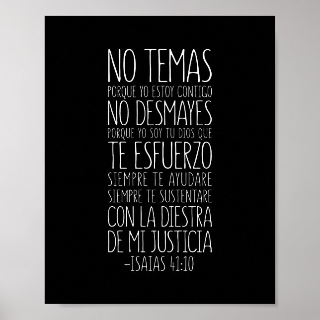 Nej Temas, Porque Yo Estoy Contigo, Isaías 41:10 Poster (Framsidan)