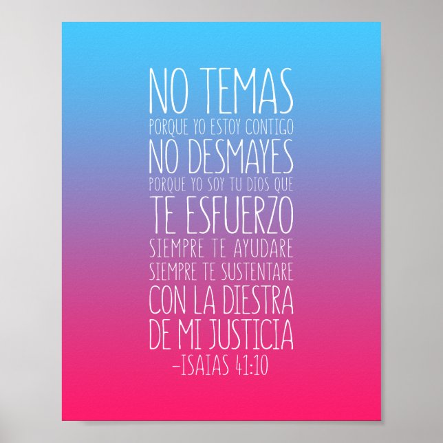 Nej Temas, Porque Yo Estoy Contigo, Isaías 41:10 Poster (Framsidan)