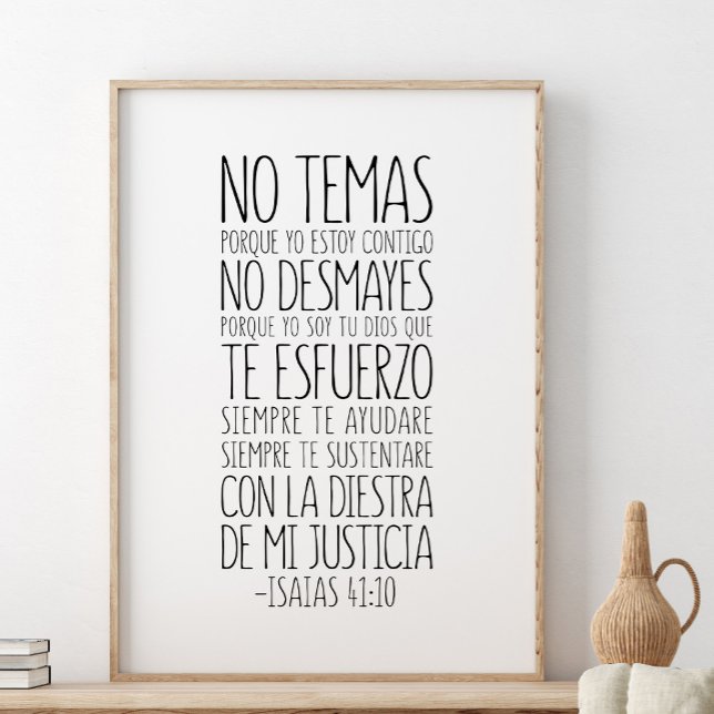 Nej Temas, Porque Yo Estoy Contigo, Isaías 41:10 Poster (Skapare uppladdad)