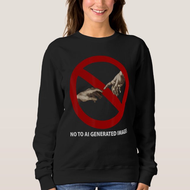 Nej Till AI-genererade Bilder T Shirt (Framsida)