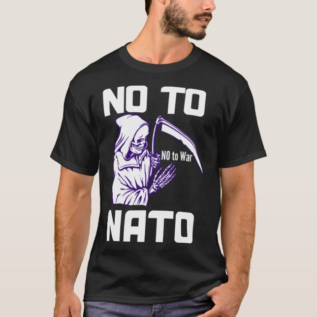 Nej till Nato Anti-Krig Peace 1 T Shirt (Framsida)