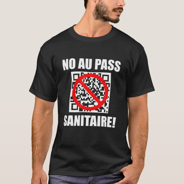 Nej till Sanitärt pass, nej till vaccin T Shirt (Framsida)