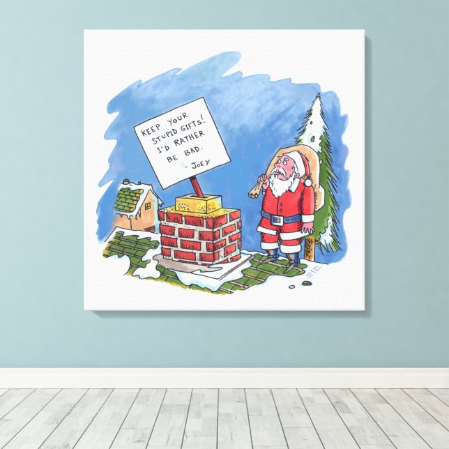Nej till Santa kanvastryck (Insitu (trägolv))
