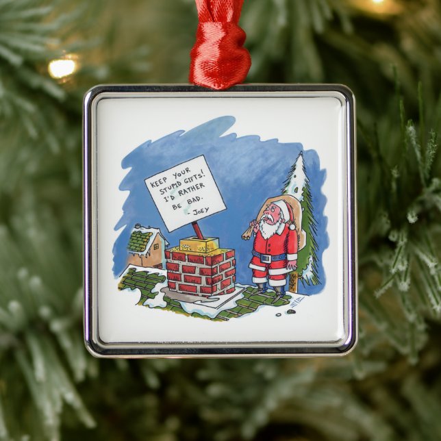 Nej till Santa premium prydnadsfigur Julgransprydnad Metall (Träd)