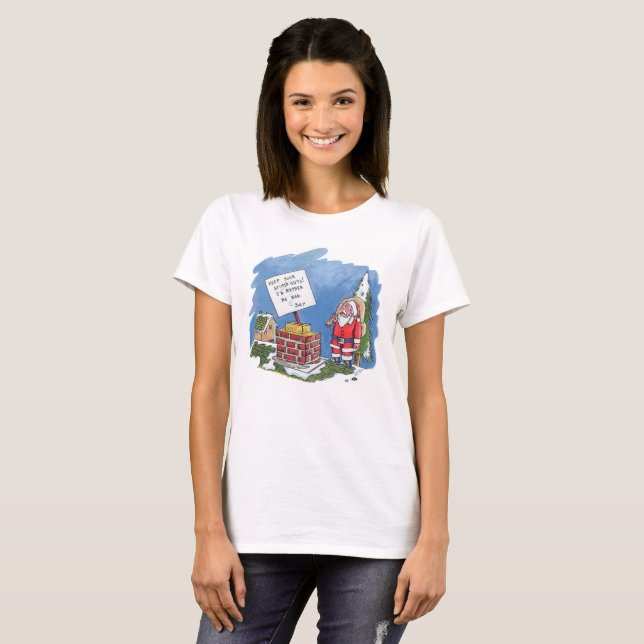 Nej till tomtdamernas vita T-shirt (Hel framsida)