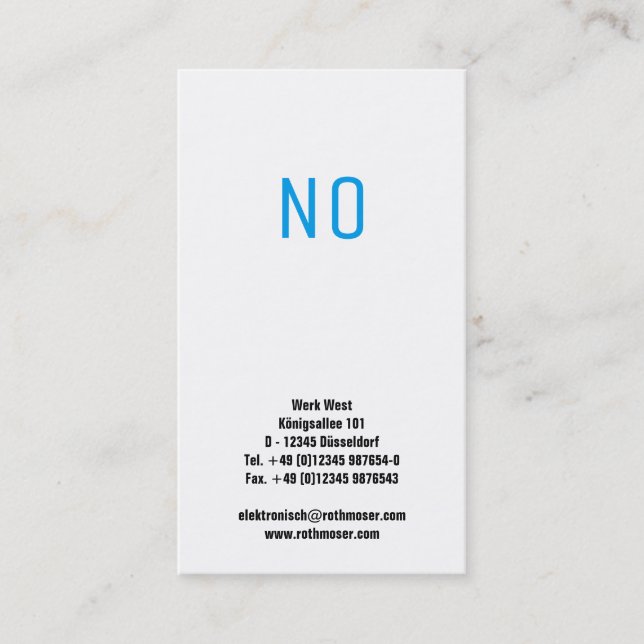 Nej! Typografi-uppspelning Visitkort (Framsida)