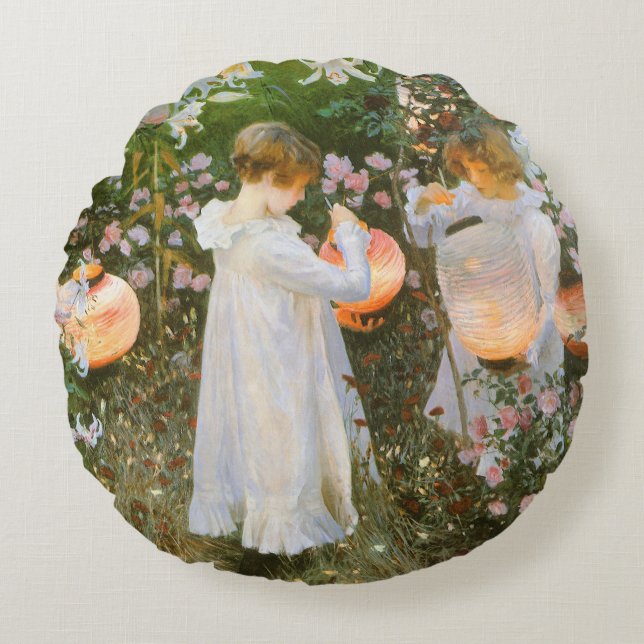 Nejligheten, Liljan, Liljan, Rosen Av John Singer  Rund Kudde (Framsidan)