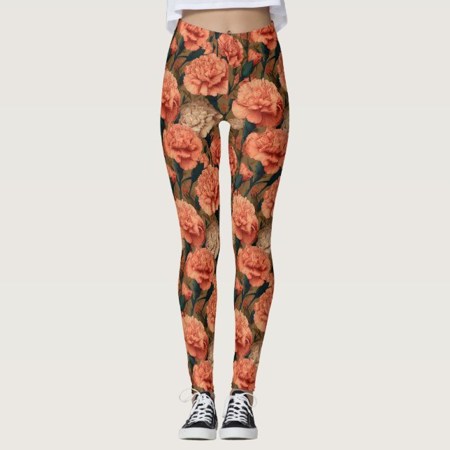 Nejlikablommor Gymkläder Nejlikablommor Presenter  Leggings (Framsida)