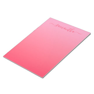Nejlikfuchsia Rosa Gradient Girlig Signatur Anteckningsblock