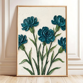 Nejlikor Blommig Konst Minimalistisk Canvastryck Poster