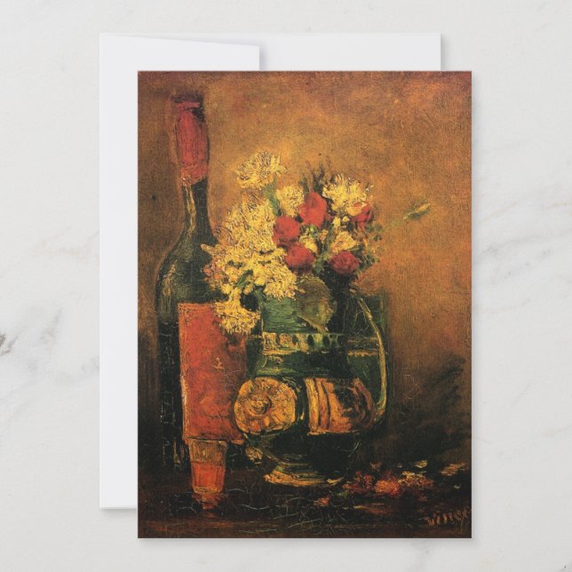 Nejlikor, Rosor och en Flaska av Vincent van Gogh (Framsida)