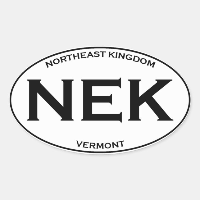 NEK - Nordöstra Vermont Ovalt Klistermärke (Framsida)