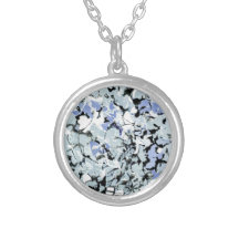 Nekklace: "Blue Hydrangea Abstrakt", pulverblått