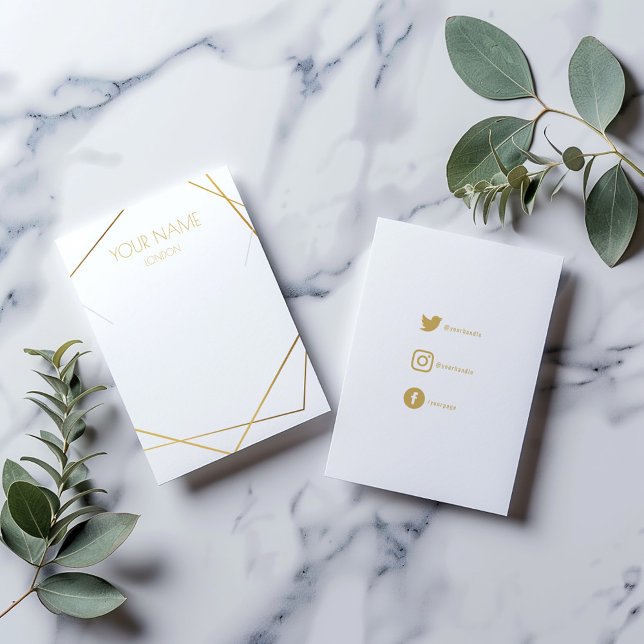 Nekklace, kort för visning av armband med social-i (Gold geometric frame, simple and modern necklace or bracelet display holder)