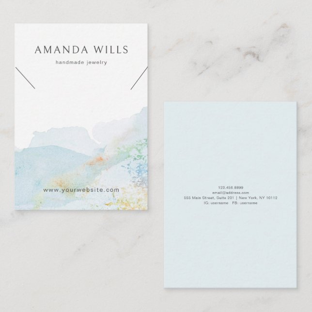 Nekklace-Visning kort ・ Vattenfärgstyp (Fram/baksida)