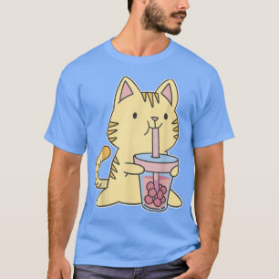 Neko Anime Manga Kitten Japansk Cute Bubble Tea K T Shirt