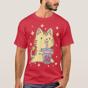 Neko Anime Manga Kitten Japansk Cute Bubble Tea K T Shirt