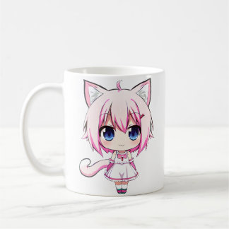 Neko chibi anime girl Taza Kaffemugg