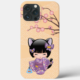 Neko Kokeshi Doll - Cat Öron Geisha Girl