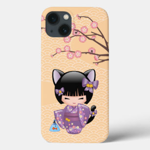 Neko Kokeshi Doll - Cat Öron Geisha Girl