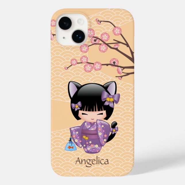 Neko Kokeshi Doll - Cat Öron Geisha Girl (Baksida)