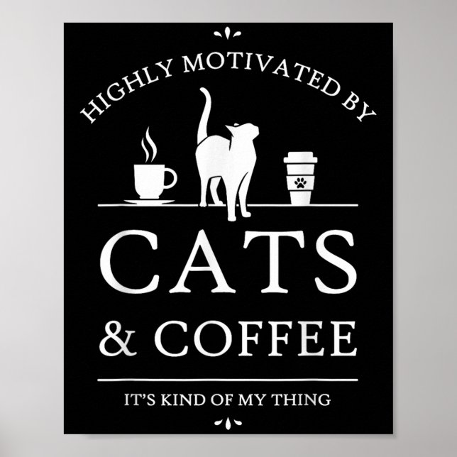 Neko Latte Cats&amp; Kaffe Motivering, Uni-adul Poster (Framsidan)