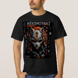 Neko Miyaki Micro Mosaic 3D Cyber Katt Grafisk T Shirt