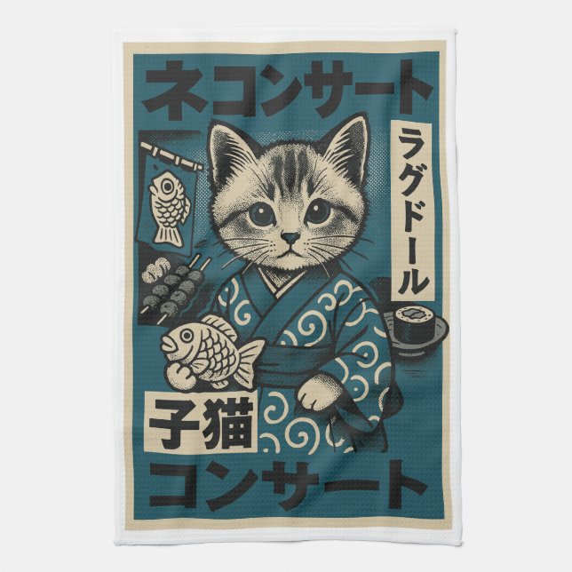 Neko Noodle Nights Kökshandduk (Vertikal)