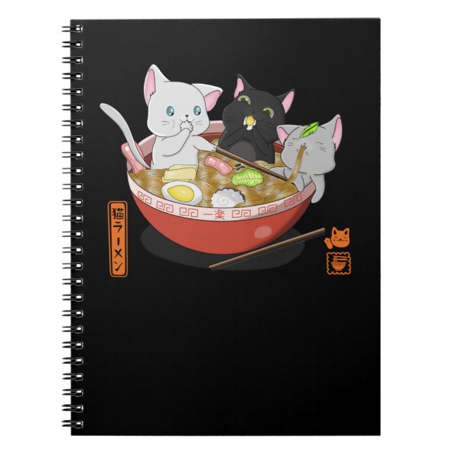 Neko Ramen cat Anteckningsbok (Framsidan)