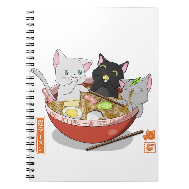 Neko Ramen cat Anteckningsbok (Framsidan)