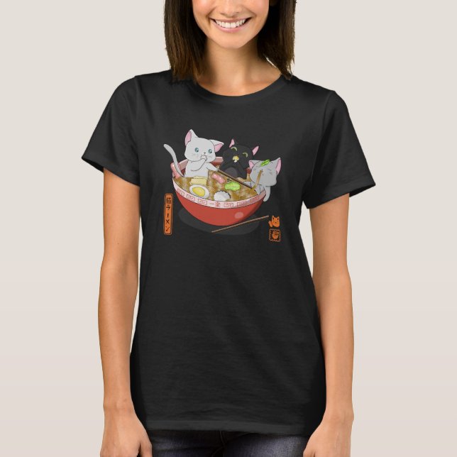 Neko Ramen cat T Shirt (Framsida)