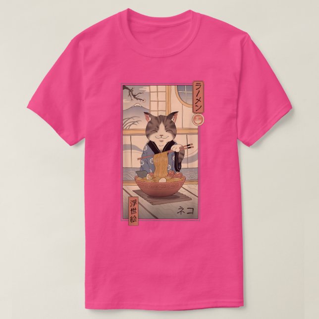Neko Ramen Ukiyo-e T Shirt (Design framsida)
