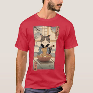 Neko Ramen Ukiyoe T Shirt